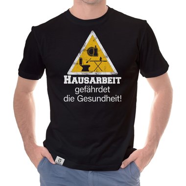 Herren T-Shirt - Hausarbeit gefhrdet die Gesundheit dunkelblau-weiss S