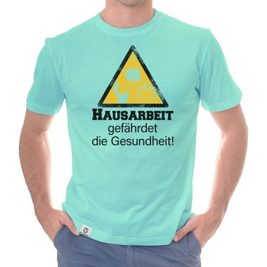 Herren T-Shirt - Hausarbeit gefhrdet die Gesundheit dunkelblau-weiss S