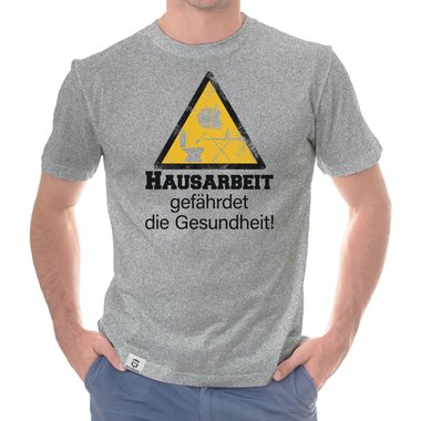 Herren T-Shirt - Hausarbeit gefhrdet die Gesundheit dunkelblau-weiss S