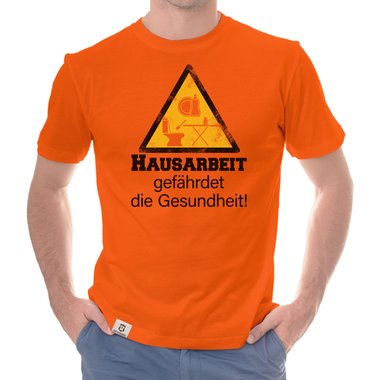 Herren T-Shirt - Hausarbeit gefhrdet die Gesundheit dunkelblau-weiss S