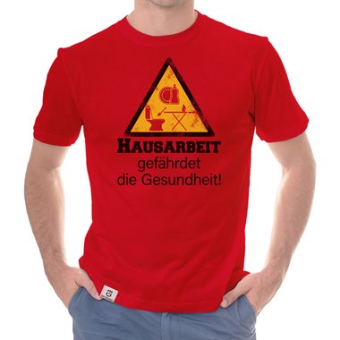 Herren T-Shirt - Hausarbeit gefhrdet die Gesundheit dunkelblau-weiss S