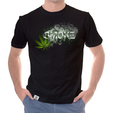 Herren T-Shirt - Smoke weiss-schwarz 5XL
