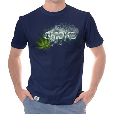 Herren T-Shirt - Smoke weiss-schwarz 5XL