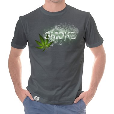 Herren T-Shirt - Smoke weiss-schwarz 5XL