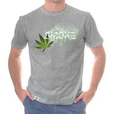 Herren T-Shirt - Smoke weiss-schwarz 5XL