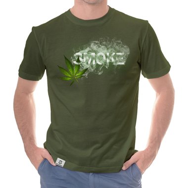 Herren T-Shirt - Smoke weiss-schwarz 5XL