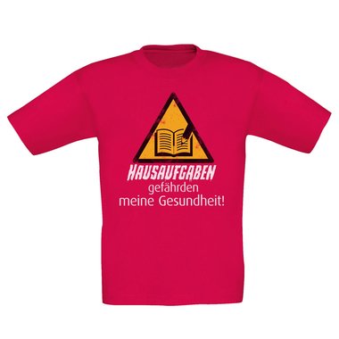 Kinder T-Shirt - Hausaufgaben gefhrden meine Gesundheit! dunkelblau-weiss 98-104