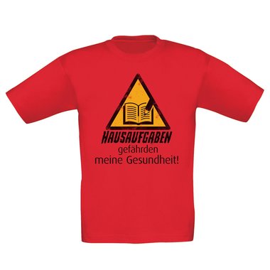 Kinder T-Shirt - Hausaufgaben gefhrden meine Gesundheit! dunkelblau-weiss 98-104