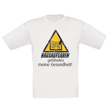 Kinder T-Shirt - Hausaufgaben gefhrden meine Gesundheit! dunkelblau-weiss 98-104