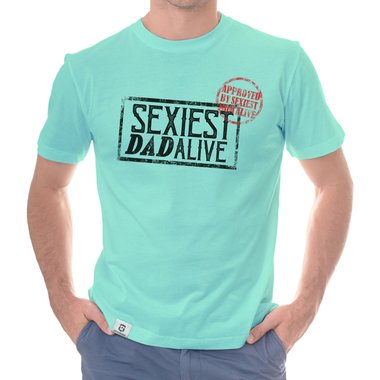 Herren T-Shirt - Sexiest Dad Alive dunkelblau-weiss S