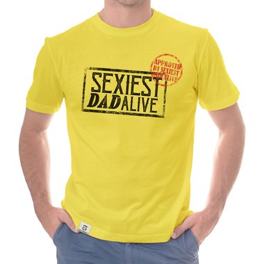 Herren T-Shirt - Sexiest Dad Alive dunkelblau-weiss S