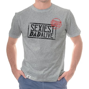 Herren T-Shirt - Sexiest Dad Alive dunkelblau-weiss S
