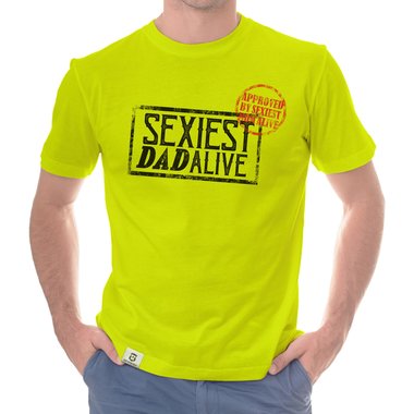 Herren T-Shirt - Sexiest Dad Alive dunkelblau-weiss S