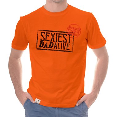 Herren T-Shirt - Sexiest Dad Alive dunkelblau-weiss S