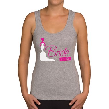 Damen JGA Tank Top - Bride to be weiss-fuchsia XXL