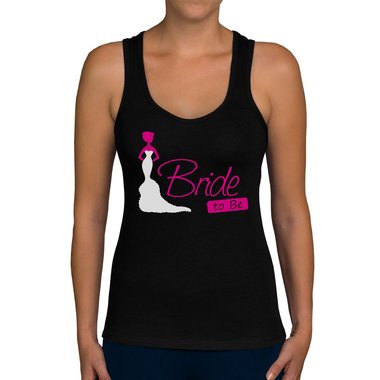 Damen JGA Tank Top - Bride to be weiss-fuchsia XXL