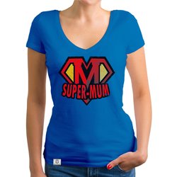 Damen T-Shirt V-Ausschnitt - Super Mum