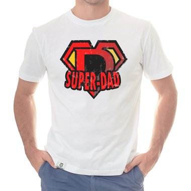 Herren T-Shirt - Super Dad dunkelblau-rot S
