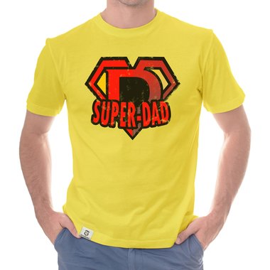 Herren T-Shirt - Super Dad dunkelblau-rot S