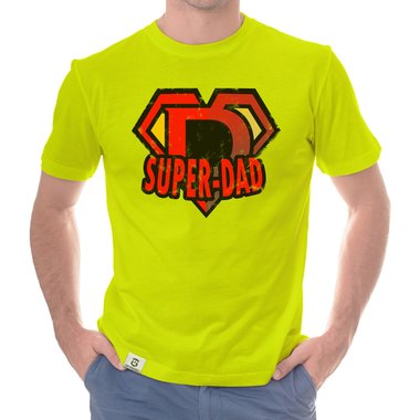 Herren T-Shirt - Super Dad dunkelblau-rot S