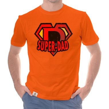 Herren T-Shirt - Super Dad dunkelblau-rot S
