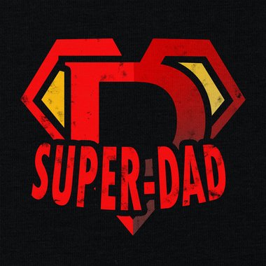 Herren Hoodie - Super Dad dunkelgrau-rot XS