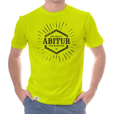 Herren T-Shirt - Sex, Drugs & ABITUR dunkelblau-weiss S