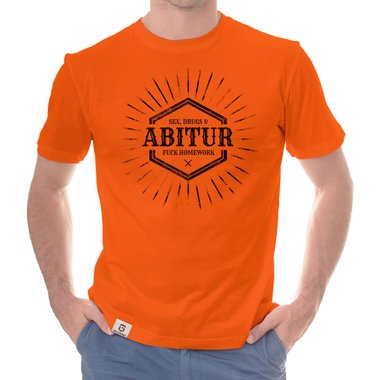 Herren T-Shirt - Sex, Drugs & ABITUR dunkelblau-weiss S