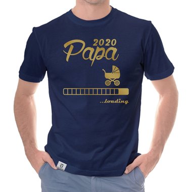 Herren T-Shirt - Papa 2020 loading dunkelblau-cyan S