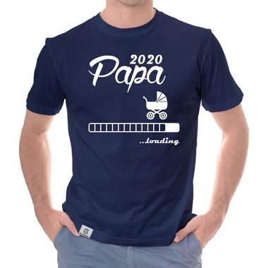 Herren T-Shirt - Papa 2020 loading dunkelblau-cyan S