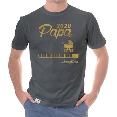 Herren T-Shirt - Papa 2020 loading dunkelblau-cyan S