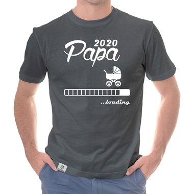 Herren T-Shirt - Papa 2020 loading dunkelblau-cyan S