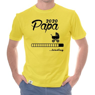 Herren T-Shirt - Papa 2020 loading dunkelblau-cyan S