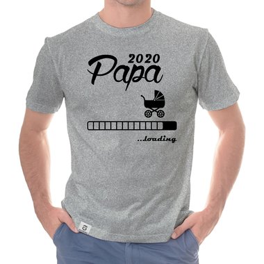 Herren T-Shirt - Papa 2020 loading dunkelblau-cyan S
