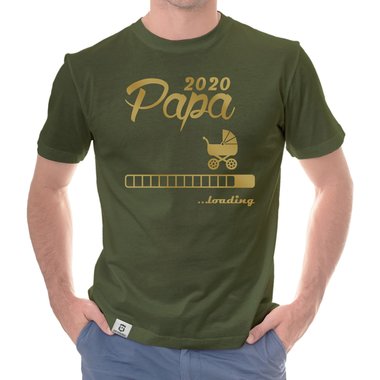 Herren T-Shirt - Papa 2020 loading dunkelblau-cyan S