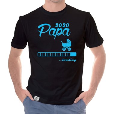 Herren T-Shirt - Papa 2020 loading dunkelblau-cyan S