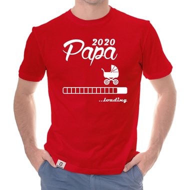 Herren T-Shirt - Papa 2020 loading dunkelblau-cyan S