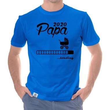 Herren T-Shirt - Papa 2020 loading dunkelblau-cyan S