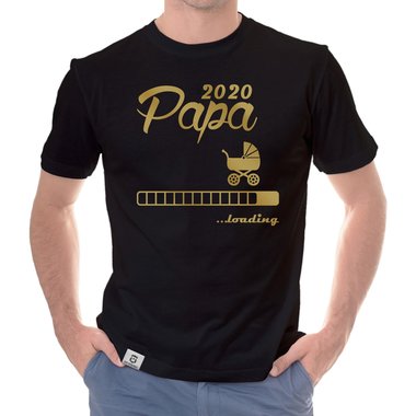 Herren T-Shirt - Papa 2020 loading dunkelblau-cyan S