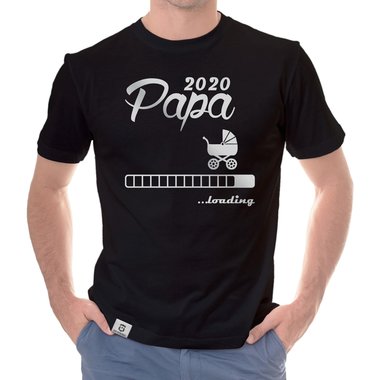 Herren T-Shirt - Papa 2020 loading dunkelblau-cyan S