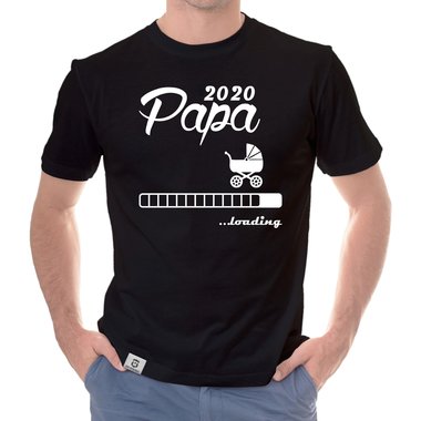 Herren T-Shirt - Papa 2020 loading dunkelblau-cyan S