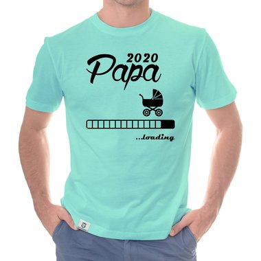 Herren T-Shirt - Papa 2020 loading dunkelblau-cyan S