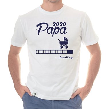 Herren T-Shirt - Papa 2020 loading dunkelblau-cyan S