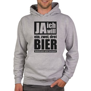 Herren Hoodie - Ja ich will dunkelgrau-schwarz XS