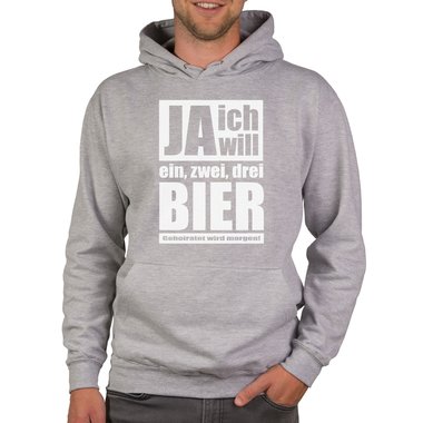 Herren Hoodie - Ja ich will dunkelgrau-schwarz XS