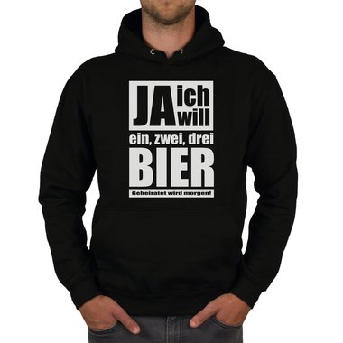 Herren Hoodie - Ja ich will dunkelgrau-schwarz XS