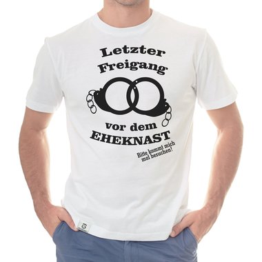 Herren T-Shirt - Letzter Freigang dunkelblau-weiss S