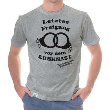 Herren T-Shirt - Letzter Freigang dunkelblau-weiss S