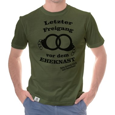 Herren T-Shirt - Letzter Freigang dunkelblau-weiss S