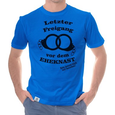 Herren T-Shirt - Letzter Freigang weiss-schwarz 5XL